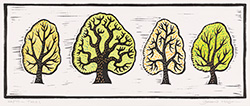 Gerard Hobson, Original linocut print, Trees