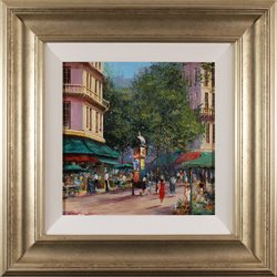 Gordon Lees, Original oil painting on panel, Cafés of Paris Medium image. Click to enlarge