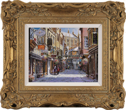 Gordon Lees, Original oil painting on panel, Stonegate, York Medium image. Click to enlarge