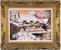 Gordon Lees, Original oil painting on canvas, A Snowy Thornton le Dale Medium image. Click to enlarge