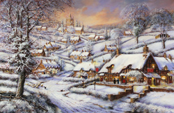 Gordon Lees, Signed limited edition print, A Snowy Evening at the Crossways Inn Medium image. Click to enlarge