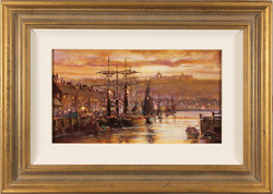 Gordon Lees, Original oil painting on panel, Whitby Harbour, North Yorkshire Medium image. Click to enlarge