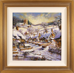 Gordon Lees, Original oil painting on panel, Winter Morning, The Cotswolds Medium image. Click to enlarge