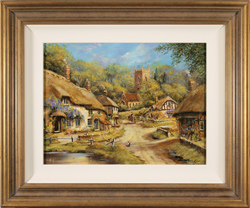Gordon Lees, Original oil painting on panel, Cotswolds Village Medium image. Click to enlarge