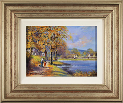 Gordon Lees, Original oil painting on panel, Autumn Lake Medium image. Click to enlarge