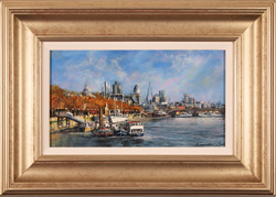 Gordon Lees, Original oil painting on panel, Thames Embankment, London Medium image. Click to enlarge