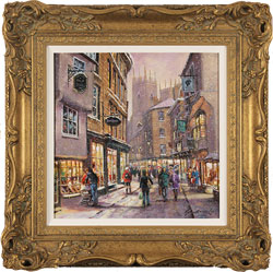 Gordon Lees, Original oil painting on panel, Snow on Low Petergate, York Medium image. Click to enlarge