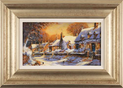 Gordon Lees, Original oil painting on panel, Winter Glow, The Cotswolds Medium image. Click to enlarge