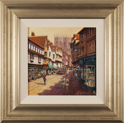 Gordon Lees, Original oil painting on panel, Low Petergate, York Medium image. Click to enlarge