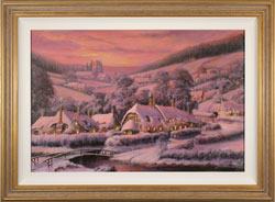 Gordon Lees, Original oil painting on panel, Rose Gold Glow, The Cotswolds Medium image. Click to enlarge