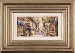 Gordon Lees, Original oil painting on panel, York Shambles, Winter Medium image. Click to enlarge