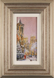Gordon Lees, Original oil painting on panel, Snow in York Medium image. Click to enlarge