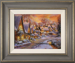 Gordon Lees, Original oil painting on panel, Village Lights, The Cotswolds Medium image. Click to enlarge