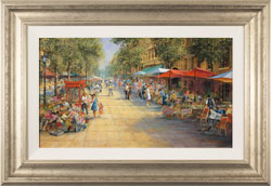 Gordon Lees, Original oil painting on panel, Parisian Boulevard Medium image. Click to enlarge