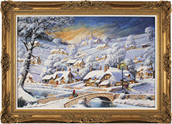 Gordon Lees, Original oil painting on panel, Snowfall and Starry Skies Medium image. Click to enlarge