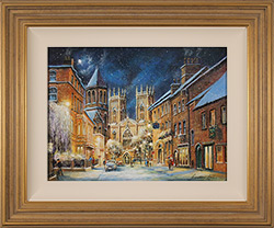 Gordon Lees, Original oil painting on panel, A Winter's Eve, York Minster  Medium image. Click to enlarge