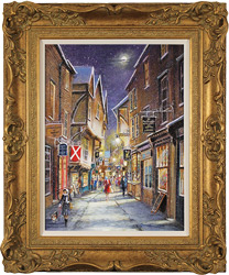 Gordon Lees, Original oil painting on panel, Sparkle of The Shambles, York Medium image. Click to enlarge