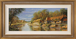 Gordon Lees, Original oil painting on panel, Blue Skies and Quiet Calm Medium image. Click to enlarge