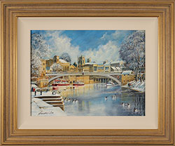 Gordon Lees, Original oil painting on panel, Bright Winter Afternoon, York Medium image. Click to enlarge