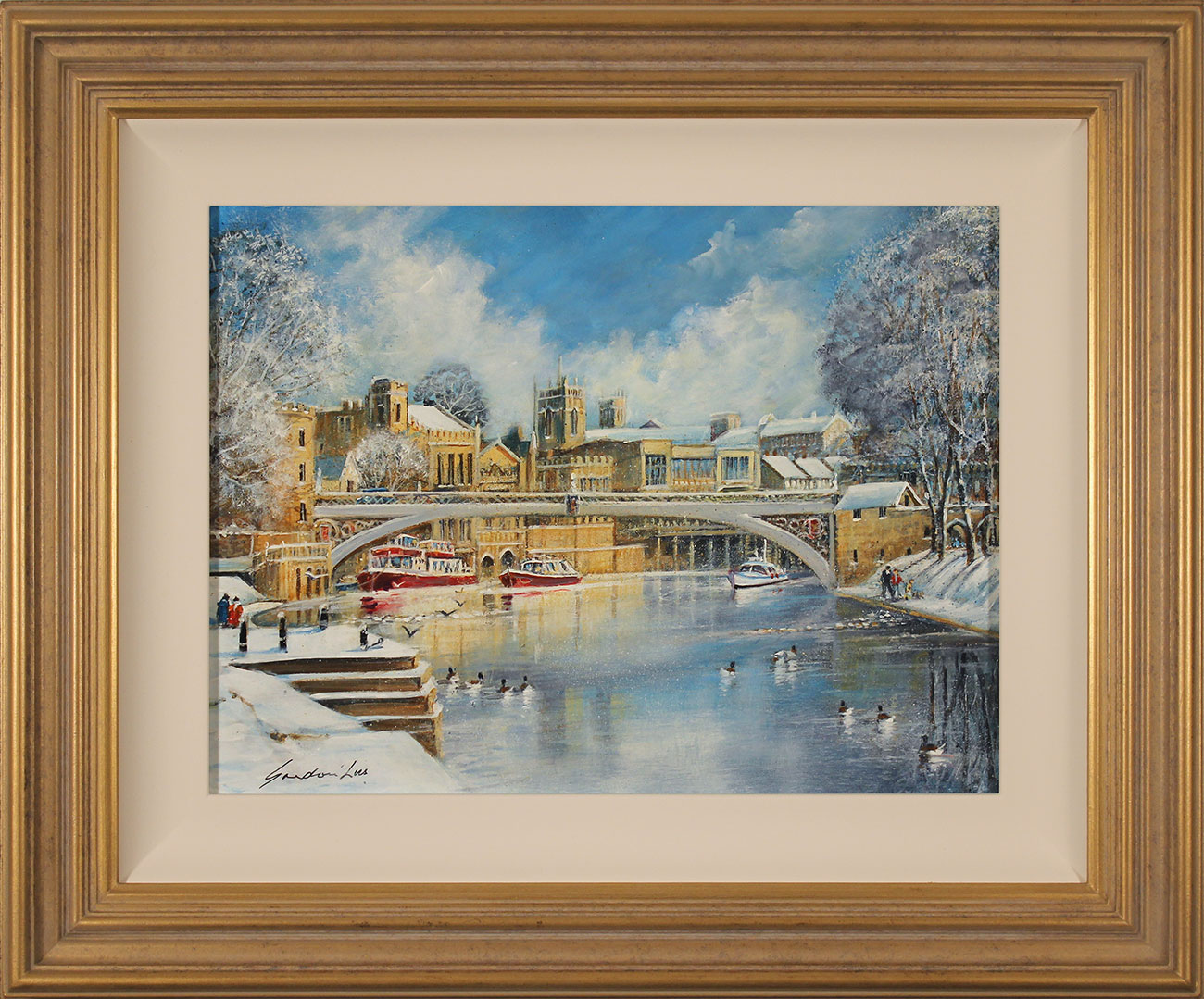 Gordon Lees, Original oil painting on panel, Bright Winter Afternoon, York Click to enlarge