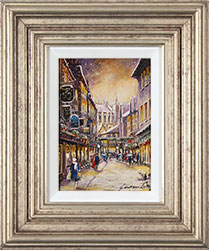Gordon Lees, Original oil painting on panel, Stonegate, York Medium image. Click to enlarge