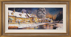 Gordon Lees, Original oil painting on panel, A Snowy Winter's Eve
