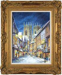 Gordon Lees, Original oil painting on panel, Winter on Low Petergate, York Medium image. Click to enlarge