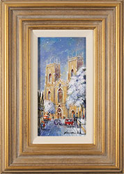 Gordon Lees, Original oil painting on panel, York Minster in Snow Medium image. Click to enlarge