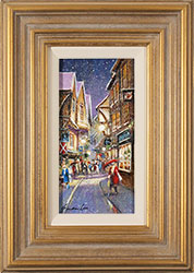 Gordon Lees, Original oil painting on panel, Winter Walk, The Shambles Medium image. Click to enlarge