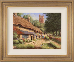 Gordon Lees, Original oil painting on panel, Cottage Row, Chipping Campden Medium image. Click to enlarge