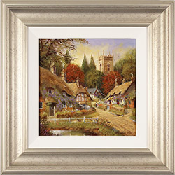 Gordon Lees, Original oil painting on panel, Cotswolds Village in Summer Medium image. Click to enlarge