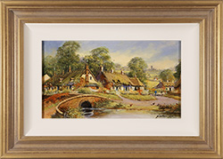 Gordon Lees, Original oil painting on panel, Cotswolds Village in Summer Medium image. Click to enlarge