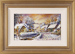 Gordon Lees, Original oil painting on panel, To Home and Hearth, The Cotswolds  Medium image. Click to enlarge