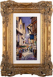 Gordon Lees, Original oil painting on panel, The Shambles, York Medium image. Click to enlarge