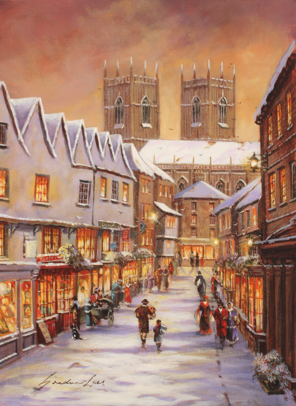 Gordon Lees, Signed limited edition print, Low Petergate, York