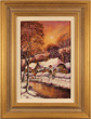 Gordon Lees, Original oil painting on panel, Winter in Upper Slaughter, The Cotswolds Medium image. Click to enlarge