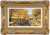 Gordon Lees, Original oil painting on panel, Summer on the River Avon Medium image. Click to enlarge
