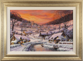 Gordon Lees, Original oil painting on canvas, A Winter Evening in The Cotswolds Medium image. Click to enlarge