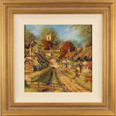 Gordon Lees, Original oil painting on panel, Cotswolds Village in Summer Medium image. Click to enlarge