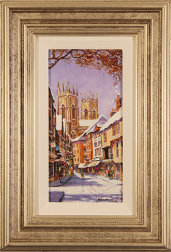 Gordon Lees, Original oil painting on panel, Winter on Low Petergate Medium image. Click to enlarge