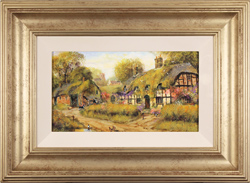 Gordon Lees, Original oil painting on panel, Wisteria Cottage, The Cotswolds Medium image. Click to enlarge