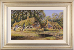 Gordon Lees, Original oil painting on canvas, Summer Days in Ivy Cottages Medium image. Click to enlarge