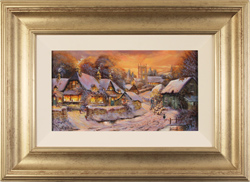 Gordon Lees, Original oil painting on panel, Winter Evening, The Cotswolds Medium image. Click to enlarge