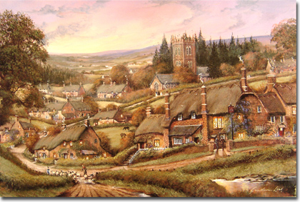 Gordon Lees, Signed limited edition print, Cotswolds Village