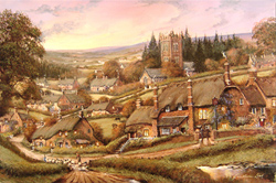 Gordon Lees, Signed limited edition print, Cotswolds Village Medium image. Click to enlarge