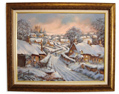 Gordon Lees, Original oil painting on canvas, Snow Scene Medium image. Click to enlarge