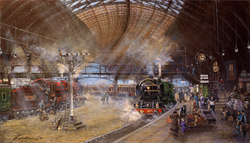 Gordon Lees, Signed limited edition print, York Railway Station Medium image. Click to enlarge