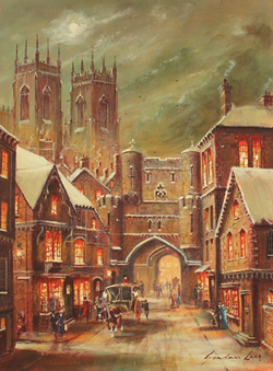 Gordon Lees, Signed limited edition print, Evening in York Medium image. Click to enlarge