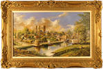 Gordon Lees, Original oil painting on canvas, York, River Scene Medium image. Click to enlarge
