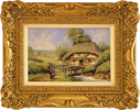 Gordon Lees, Original oil painting on canvas, Cotswolds Village Medium image. Click to enlarge